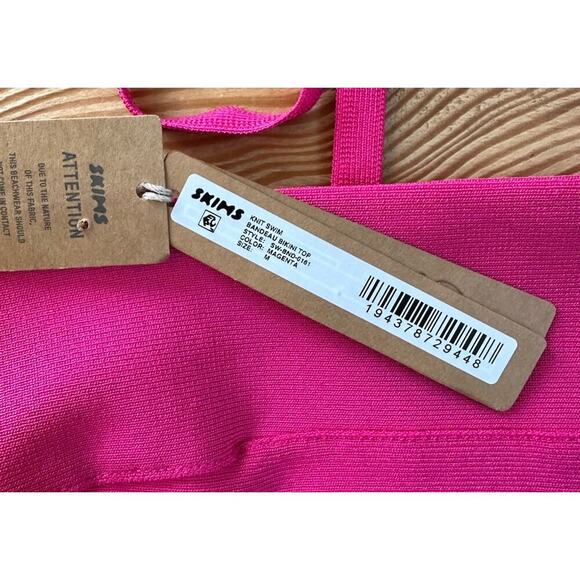 NWT Skims Knit Swim Bandeau Top & Skirt Set Size S/M Women’s Pink - Picture 4 of 15